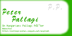 peter pallagi business card